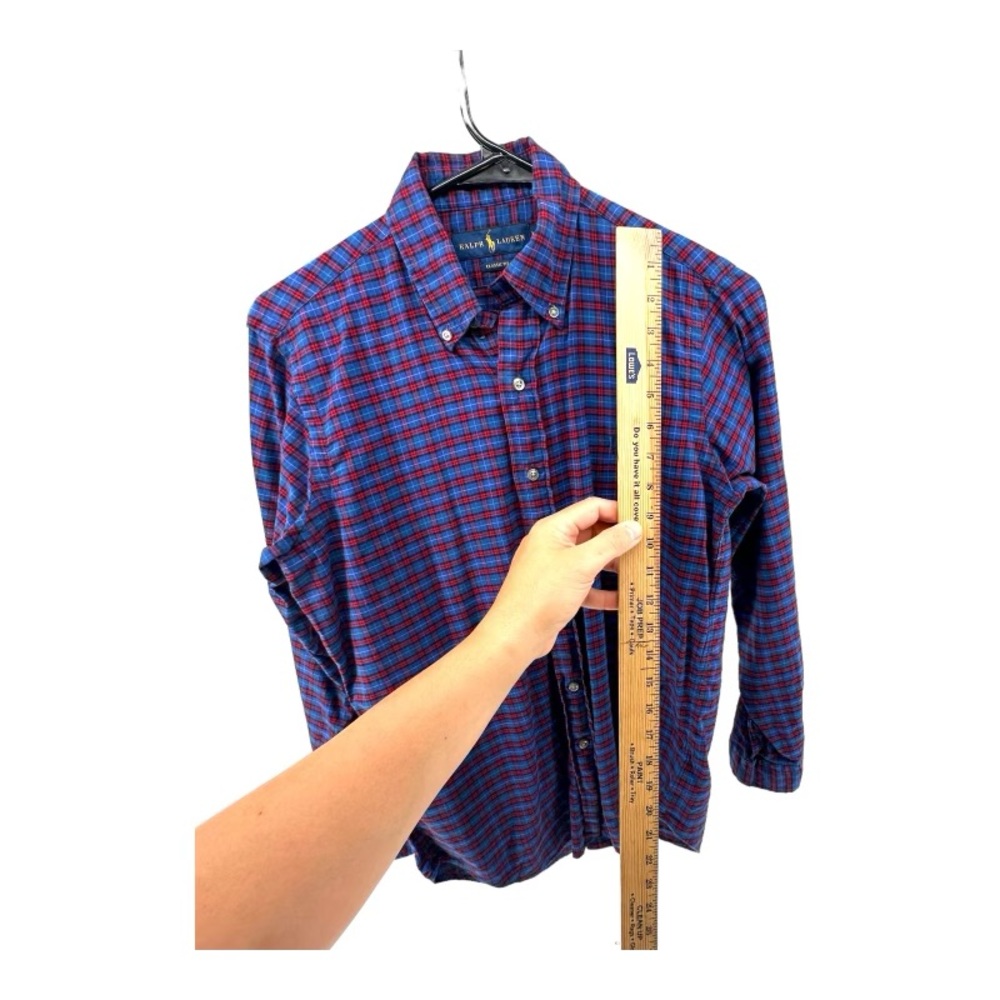 Ralph Lauren | XS Men’s Classic Fit Blue & Red Plaid Button Shirt‎ - Picture 12 of 14